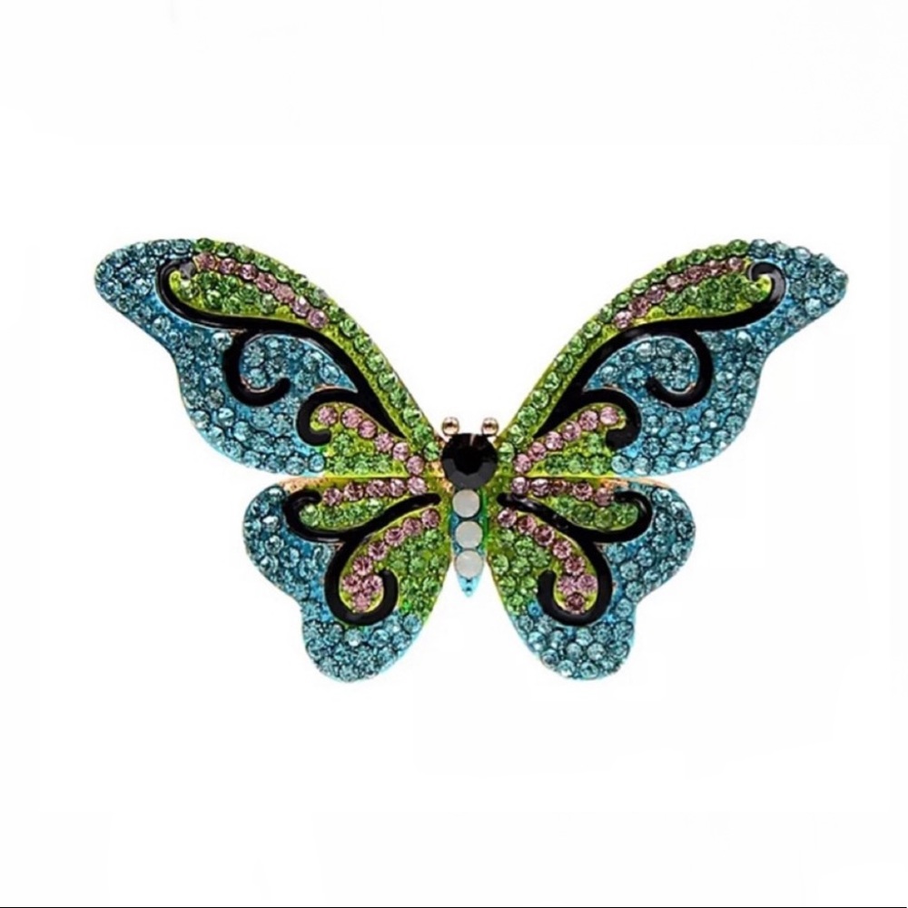 The Eleanor Collection Rhinestone Butterfly Brooch - Picture 2 of 2